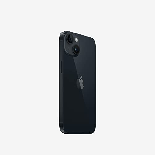 Black iPhone back view with Apple logo.