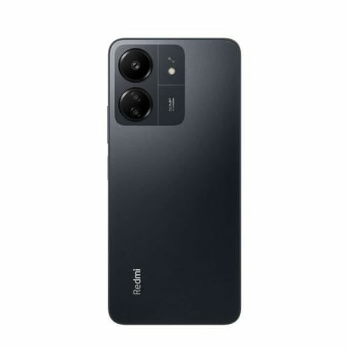 Back view of a Redmi smartphone with dual cameras