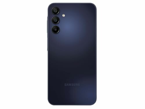 Rear view of a Samsung smartphone with triple camera setup