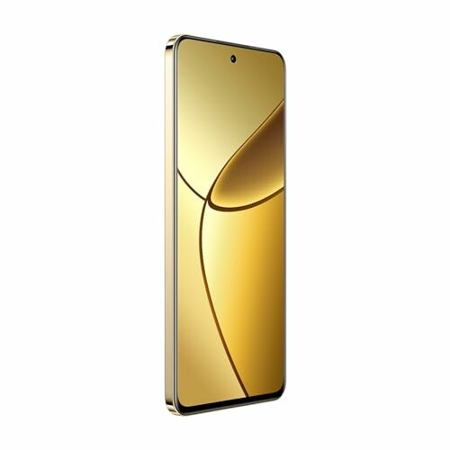 Sleek gold smartphone with minimalist design