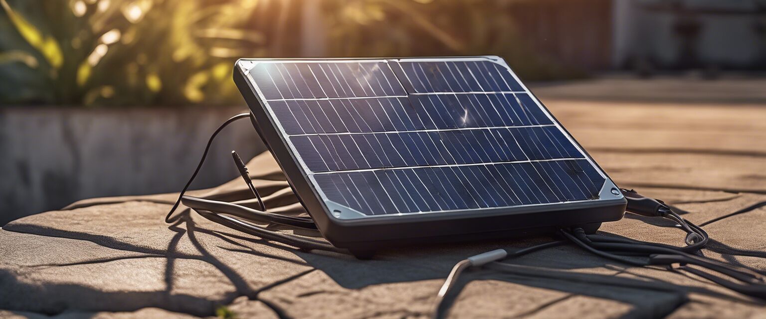 Solar charger charging a smartphone